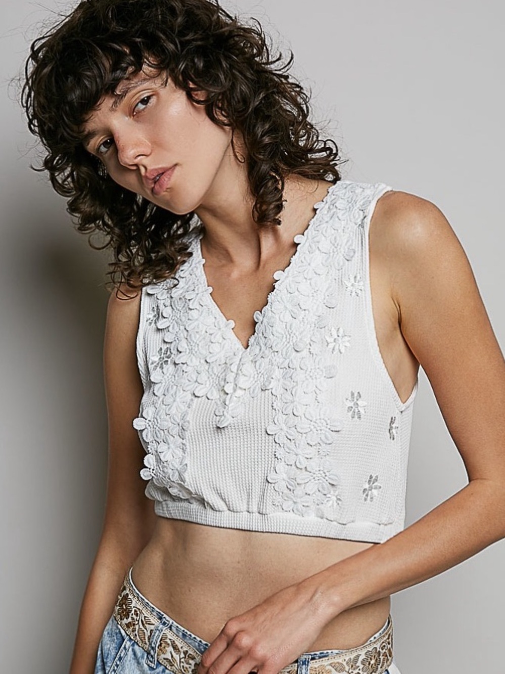 4 1 left 🇺🇸POL floral lace V neck bralette top - Picture 4 of 5